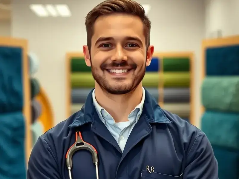 Professional carpet cleaning technician